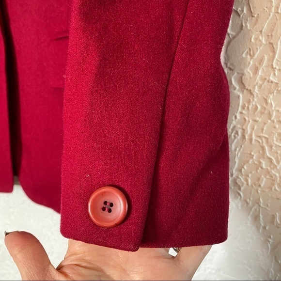 Pendleton Red 100% Virgin Wool 2 Pc. Suit Blazer Jacket Size 6 Skirt Size 12 - Picture 4 of 12